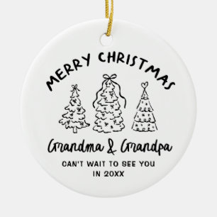 Décoration En Céramique Annonce de grossesse aux grands-parents fantaisist