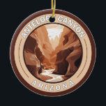 Décoration En Céramique Antelope Canyon Arizona Retro Badge<br><div class="desc">Antelope Canyon design vectoriel art. Le Navajo Upper Antelope Canyon est un canyon à fente dans le sud-ouest américain.</div>