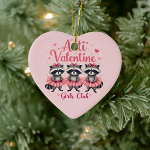 Décoration En Céramique Anti Valentine's Day Funny Raccoon Cute Kawaii