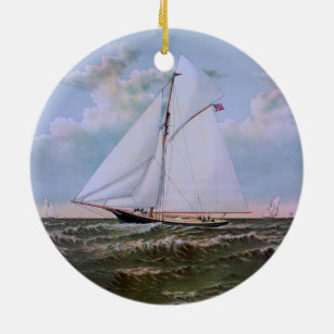 Décoration En Céramique Antique voilier Sloop Yacht