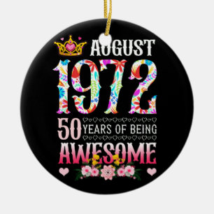 Décoration En Céramique Août 1972 50e anniversaire 50 ans étonnant Floral