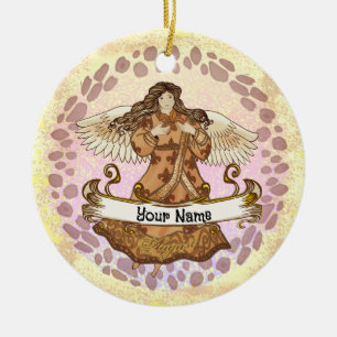 Décoration En Céramique Août Anniversaire Ange anniversaire sur mesure orn