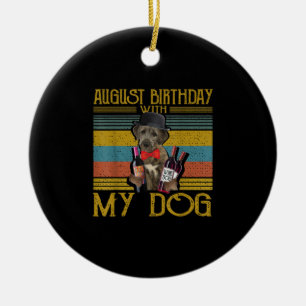 Décoration En Céramique Août Anniversaire Avec Mon Irlandais Wolfhound Dog