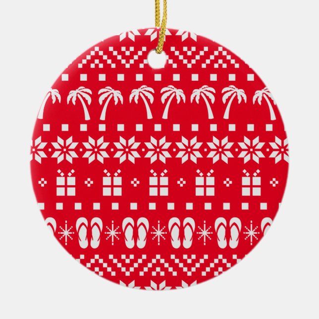 Décoration En Céramique Appréciation de la plage de Noël (Devant)