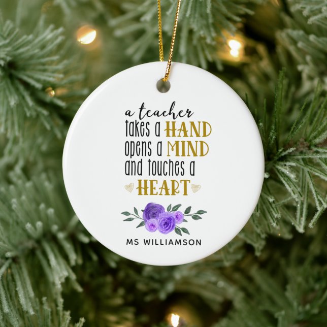 Décoration En Céramique Appréciation de l'enseignant cadeau personnalisé e (Arbre)