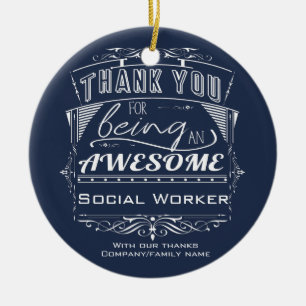 Décoration En Céramique Appréciation du Merci des travailleurs sociaux