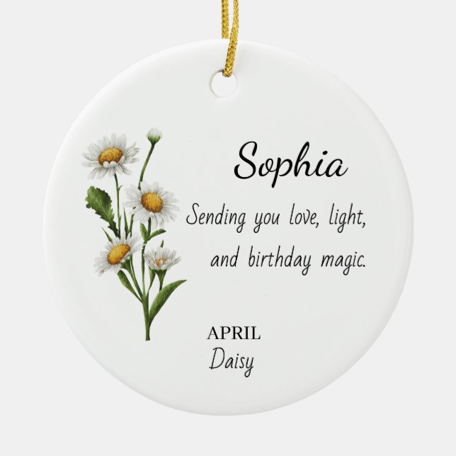 Décoration En Céramique April Daisy Personalized Birthday (Devant)