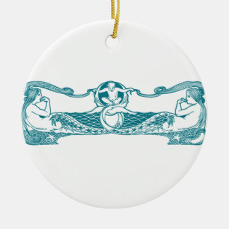 Décoration En Céramique Aqua Art Nouveau Mermaids