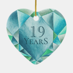 Décoration En Céramique Aquamarine Aquarelle Coeur Cute Saint Valentin