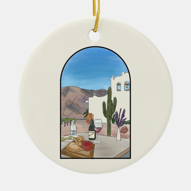 Décoration En Céramique Aquarelle Argentine Salta (Devant)