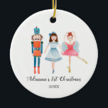 Décoration En Céramique Aquarelle Ballerina<br><div class="desc">Ornement de Nutcracker personnalisé</div>