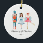 Décoration En Céramique Aquarelle Ballerina<br><div class="desc">Ornement de Nutcracker personnalisé</div>