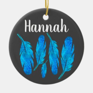 Décoration En Céramique Aquarelle bleu