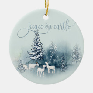 Décoration En Céramique Aquarelle Bois Chèvres magiques