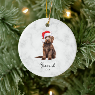 Décoration En Céramique Aquarelle Chocolat Brown Goldendoodle