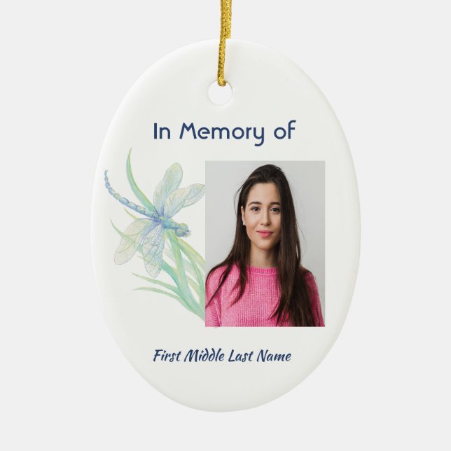 Décoration En Céramique Aquarelle de dragonfly de Christian Memorial Keeps (Devant)