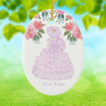 Décoration En Céramique Aquarelle de la servante du sentier Lavendar<br><div class="desc">Conception basée sur une aquarelle originale peinte par le propriétaire du magasin. Les domestiques de sentiers sont les ambassadeurs de la ville de Mobile, Al. Ce design a été créé à partir de mes aquarelles peintes. Accentué de fleurs d'aquarelle et de feuillage pour encadrer les magnifiques ambassadeurs emblématiques de la...</div>