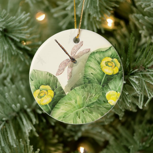 Décoration En Céramique aquarelle de nénuphar (Arbre)