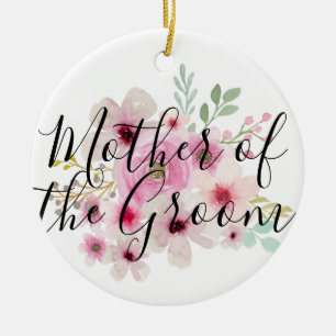 Décoration En Céramique Aquarelle Florale MÈRE DU GROOM Fête de la mariée