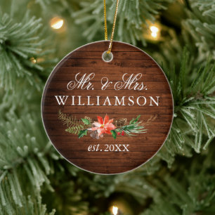 Décoration En Céramique Aquarelle Hiver Floral Bois PHOTO RETOUR