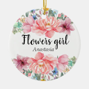 Décoration En Céramique Aquarelle moderne Fleurs roses 