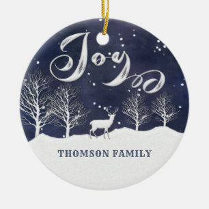 Décoration En Céramique Aquarelle moderne Scène hivernale Joie Vacances