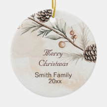 Aquarelle Neutre couleur arbre de Noël