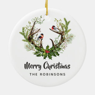 Décoration En Céramique Aquarelle Noël de rennes rustiques