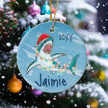 Décoration En Céramique Aquarelle personnalisée Grand requin blanc Océan<br><div class="desc">Cette conception peut être personnalisée dans la zone fournie en modifiant la photo et/ou le texte. Vous pouvez également le customiser en cliquant sur Personnaliser ce Modèle, puis en choisissant l'option cliquer pour customiser et supprimer ou modifier la couleur de l'arrière - plan, ajouter du texte, modifier la couleur ou...</div>