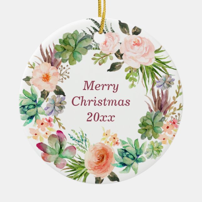 Décoration En Céramique Aquarelle personnalisée Orna en céramique de couro (Devant)