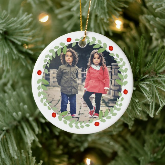 Décoration En Céramique Aquarelle photo de Noël (Arbre)