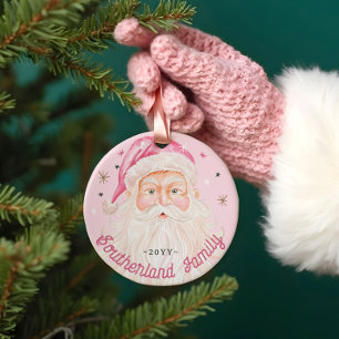 Décoration En Céramique Aquarelle Vintage rétro Merry & Rose Santa Claus