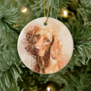 Décoration En Céramique Aquarelle Vizsla