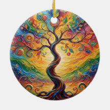 Arbre Abstrait Arc-en-ciel Coloré