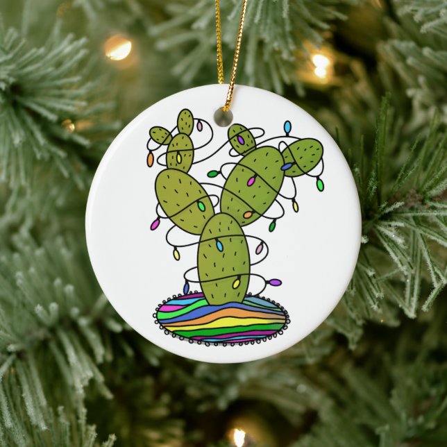 Décoration En Céramique Arbre de Noël Cactus (Arbre)
