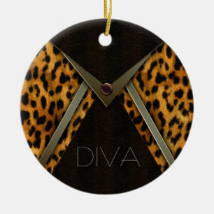 Décoration En Céramique Arbre de Noël de léopard Onaments