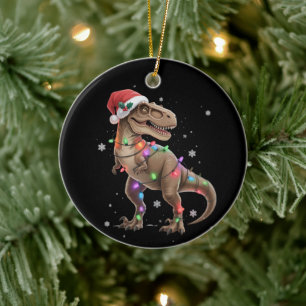 Décoration En Céramique Arbre de Noël Dinosaure T-rex Noël Dinosaure