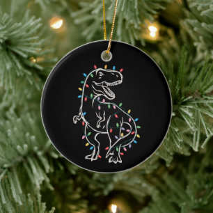 Décoration En Céramique Arbre de Noël Dinosaure T-rex Noël Xmas Animal fam