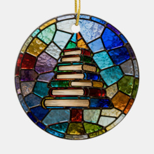 Décoration En Céramique Arbre de Noël du livre