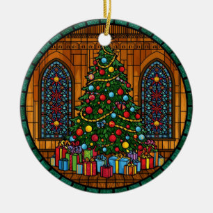 Décoration En Céramique Arbre de Noël en verre coloré magique