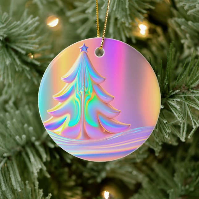 Décoration En Céramique Arbre de Noël Iridescente (Arbre)