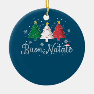 Décoration En Céramique Arbre de Noël italien Buon Natale