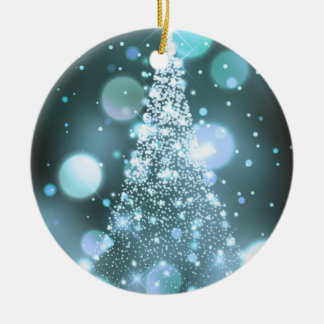 Décoration En Céramique Arbre de Noël joyeux Bokeh scintillant