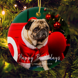 Décoration En Céramique Arbre de Noël Joyeux Pawlidays Famille Animaux