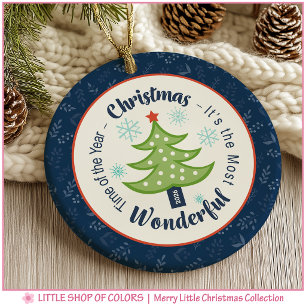 Décoration En Céramique Arbre de Noël Navy personnalisé avec photo