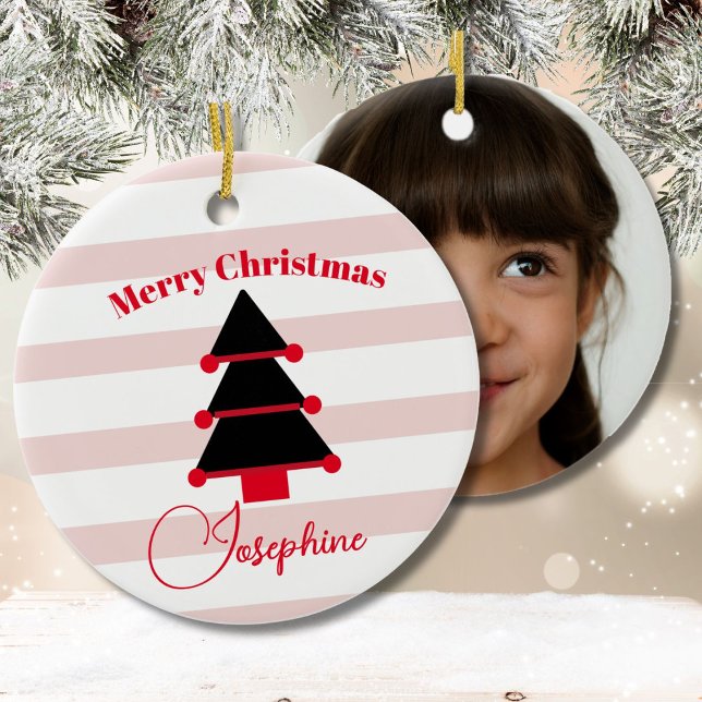 Décoration En Céramique Arbre de Noël rose rouge (Créateur téléchargé)