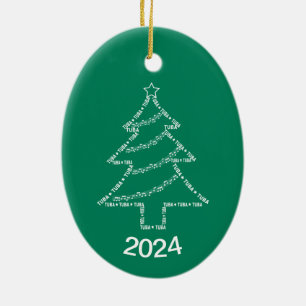 Décoration En Céramique Arbre de Noël Tuba Text