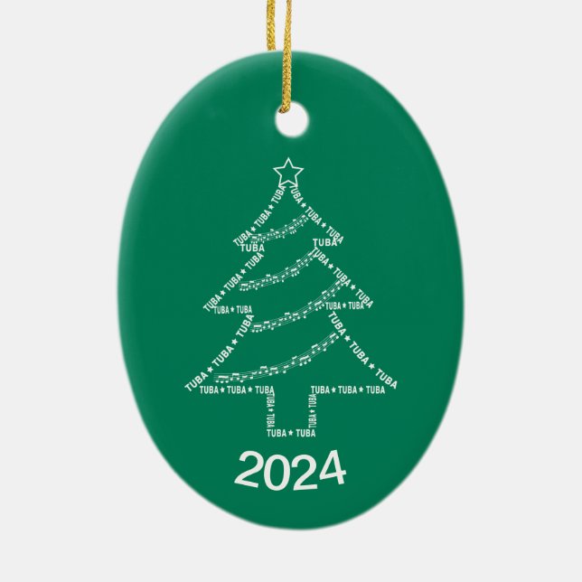 Décoration En Céramique Arbre de Noël Tuba Text (Dos)