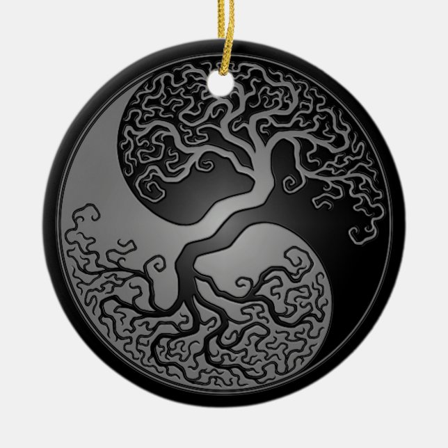 Décoration En Céramique Arbre foncé de Yin Yang (Devant)