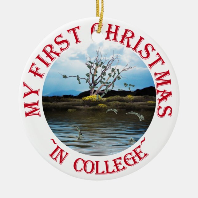 Décoration En Céramique Arbre monétaire en un jour venteux (Devant)